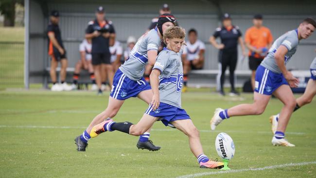 Bodhi Kennedy in action for the North Coast Bulldogs against the Macarthur Wests Tigers during round two of the Andrew Johns Cup at Kirkham Oval, Camden, 10 February 2024. Picture: Warren Gannon Photography