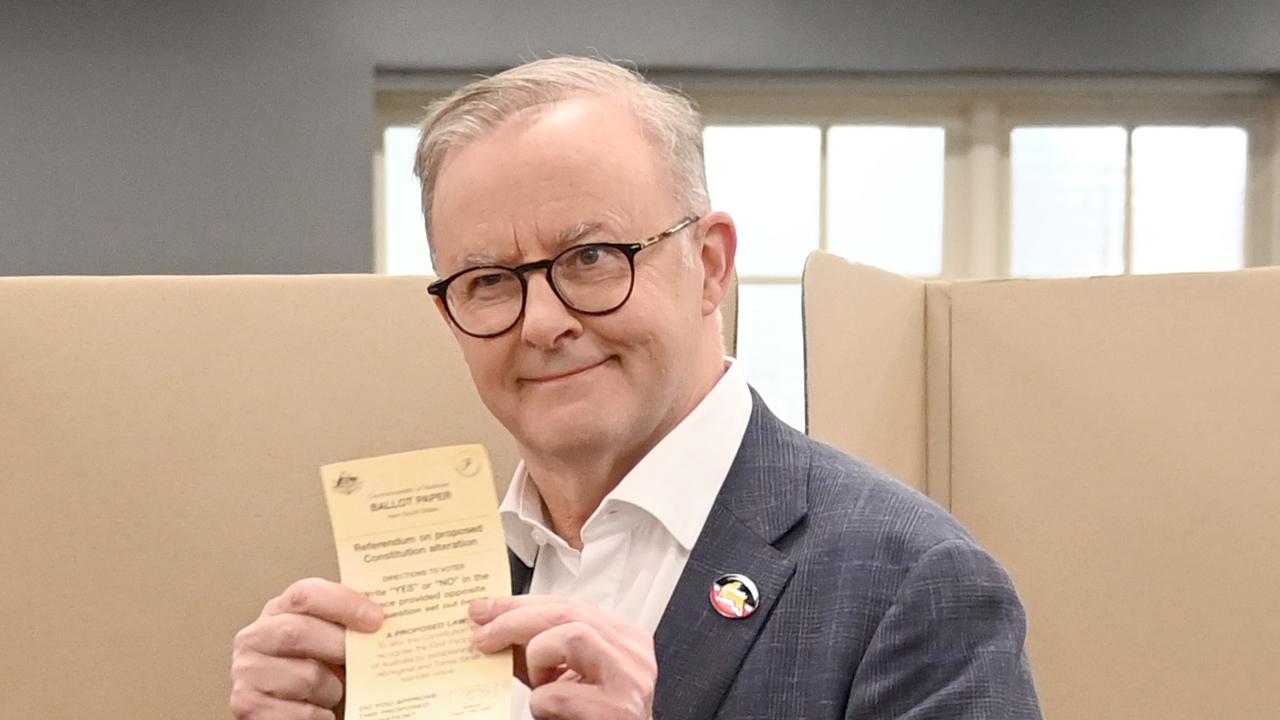 Mr Albanese cast his vote for the Voice early. Picture: NCA NewsWire / Jeremy Piper