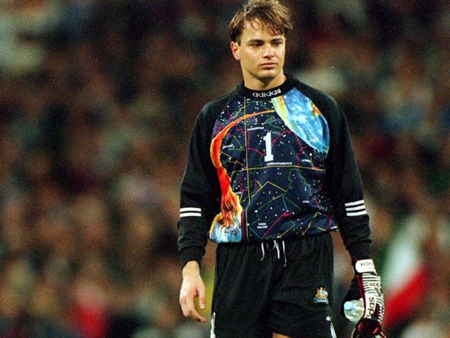 Mark Bosnich after the Socceroos’ playoff loss to Iran in 1997.