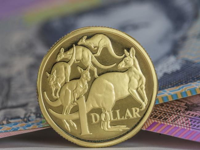 Generic photo of one Australian dollar. cahh currency coin $1. Picture: istock