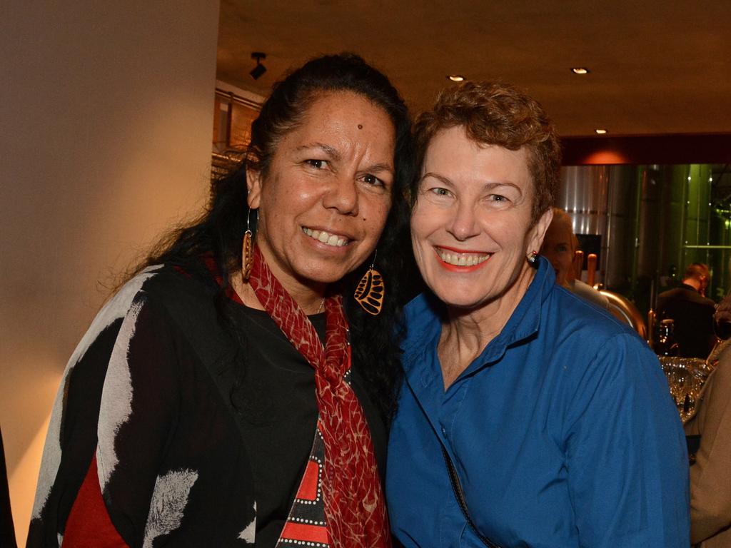 Joanne Briessens and Lindsay Wallace at the 2021 Bleach Festival program launch at Burleigh Brewing. Picture: Regina King.