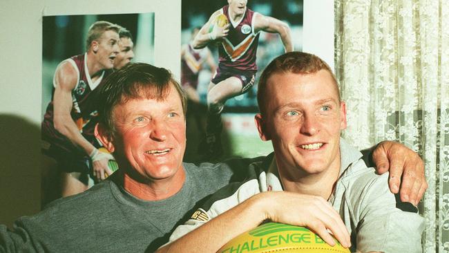 Orbost and Snowy Rovers champion Garry Voss with son Michael.