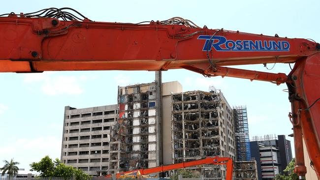 Updated photo's of the old Gold Coast Hospital demolition at Southport Pic by David Clark