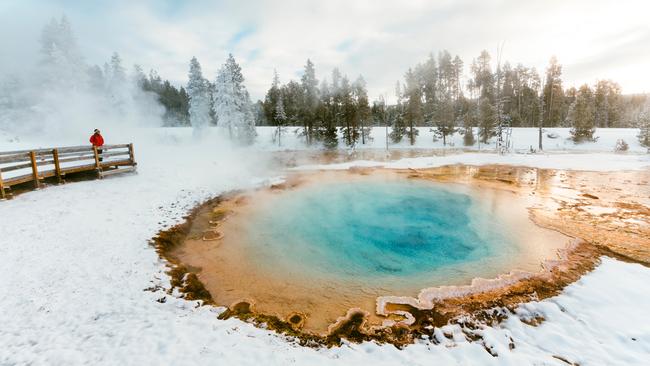 Take advantage of the fewer crowds in winter and book a snowmobile tour into Yellowstone National Park.