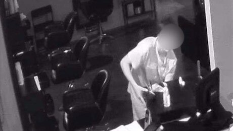 At Hairganics, CCTV of an early morning break-in was shared on social media.