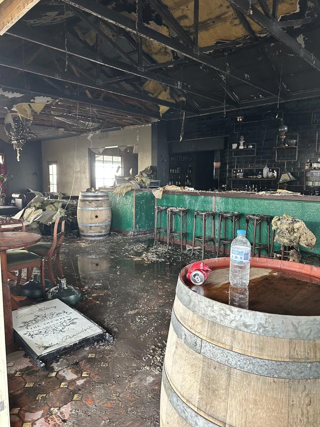 Inside The Shy Wren restaurant in Penneshaw, which was gutted by the fire. Picture: Supplied