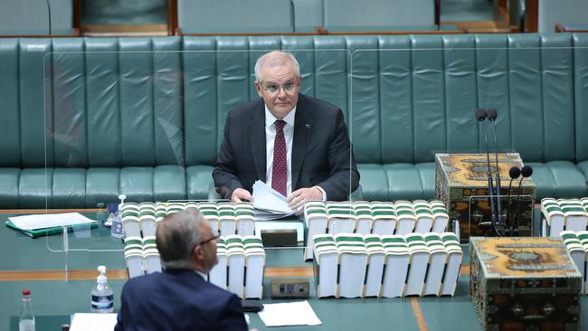 Prime Minister Scott Morrison was grilled by the opposition leader during question time. Picture: Gary Ramage / NCA NewsWire