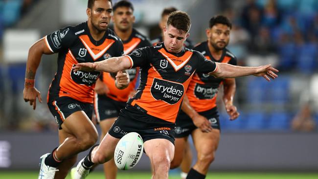 Jock Madden wants to be the Tigers’ long-term halfback. Picture: Chris Hyde/Getty Images