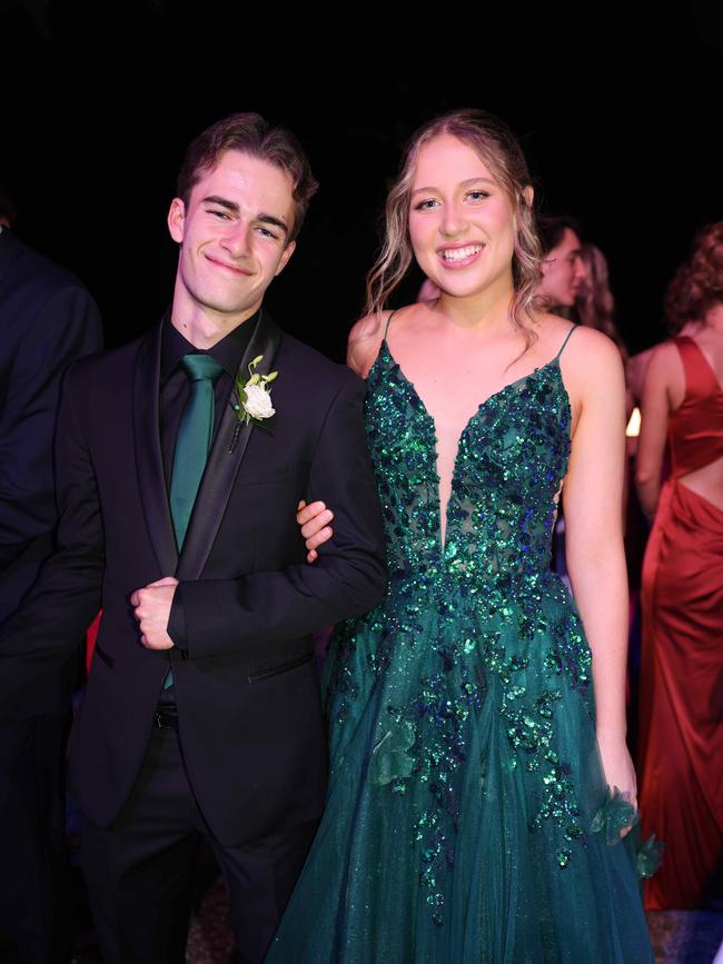 Owen Jongbloed and Sunae de Jonge at the Emmanuel College class of 2025 formal at HOTA for Gold Coast at Large. Picture, Portia Large.