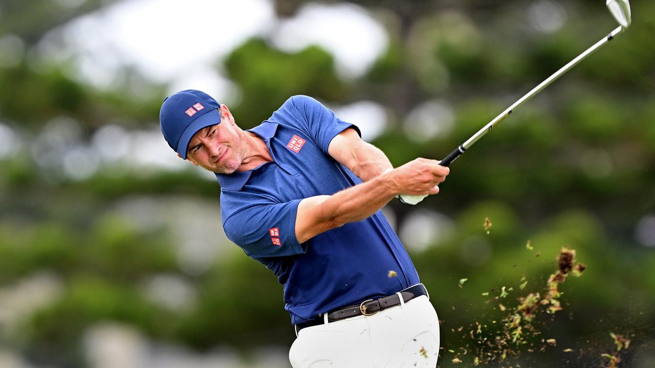 Adam Scott in full swing at Royal Queensland. (Photo by Bradley Kanaris/Getty Images)