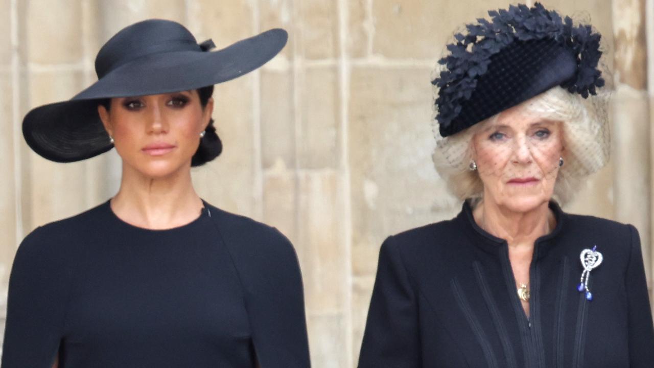 Meghan, Duchess of Sussex and Camilla, Queen Consort at The State Funeral Of Queen Elizabeth II. Picture: Chris Jackson/Getty Images