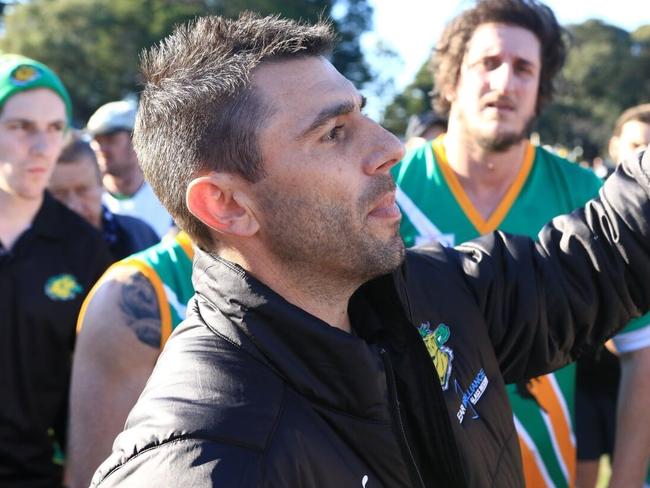 Mooroolbark coach Heath Black in the Eastern Football League (EFL). Picture: Davis Harrigan