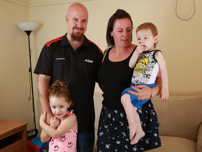 Michael and Lauren Cappello with children Savanna and Dominic at home in Ermington. Picture: Damian Shaw