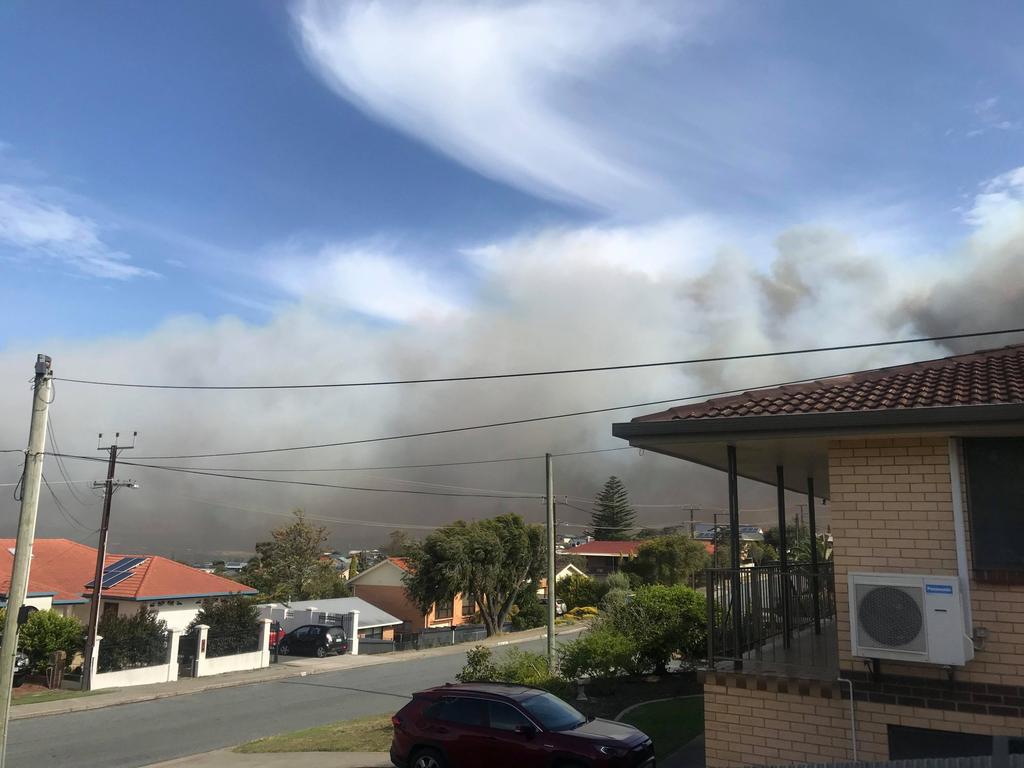 Smoke over Port Lincoln from the Duck Ponds fire. Picture: Simone Bertram