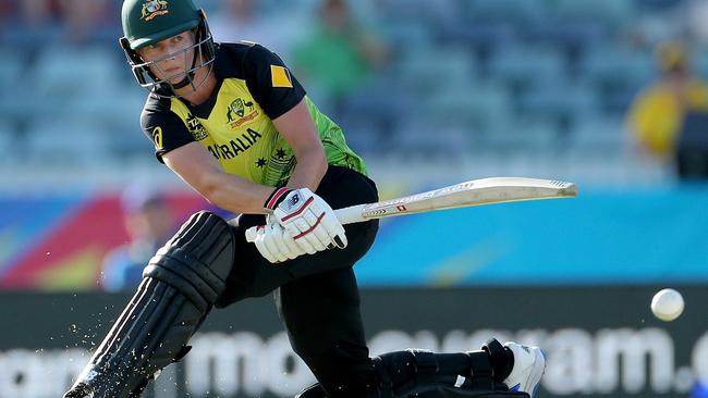 Meg Lanning bats during the Women's T20 World Cup cricket match between Australia and Sri Lanka at the WACA Ground in Perth, Monday, February 24, 2020. Picture: AAP IMAGE/RICHARD WAINWRIGHT