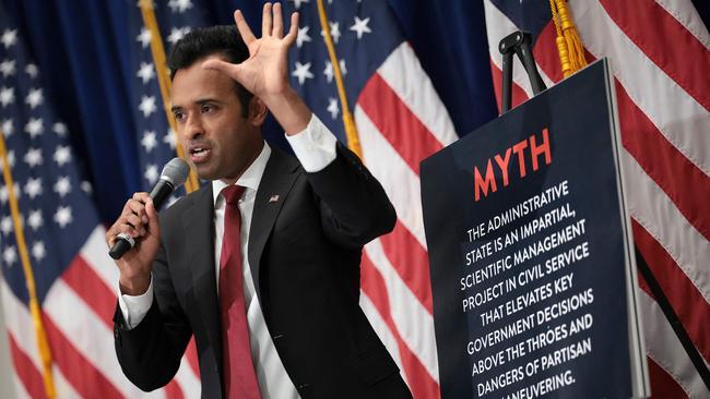 Republican Presidential candidate Vivek Ramaswamy speaks at the America First Policy Institute on September 13. Picture: AFP