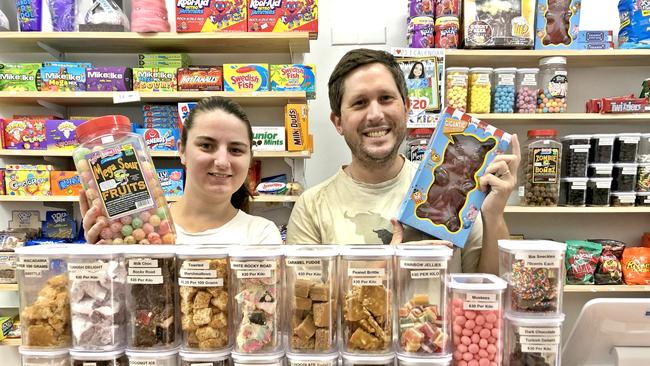 SCOOPING UP GIFTS: At Scoops &amp; Candy on Keen St, owners Felicity and Philip Hyde have a huge range of delicious sweet treats on offer for the ideal Christmas gift. Photo: Alison Paterson