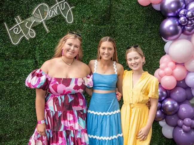 Taylah Bogg, Caitlin Cronk and Jordan McLachlan. IEquine Toowoomba Weetwood Raceday - Clifford Park Saturday September 28, 2024 Picture: Bev Lacey