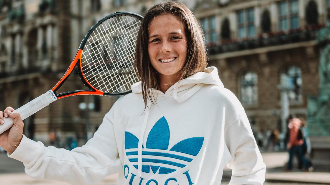 HAMBURG, GERMANY – JULY 16: (EDITOR'S NOTE: Image has been digitally enhanced) Daria Kasatkina of Russia poses during day one of the Hamburg European Open 2022 at Rothenbaum on July 16, 2022 in Hamburg, Germany. (Photo by Alexander Scheuber/Getty Images)