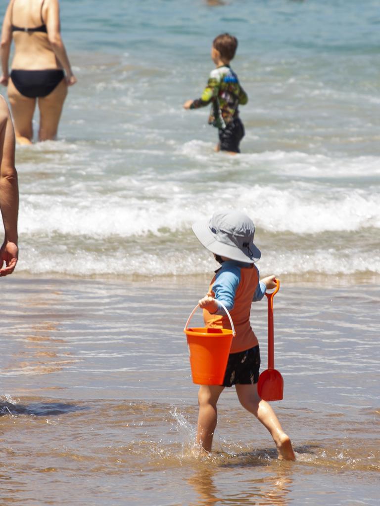 The cool waves for fun for even the littlest of beach goers.