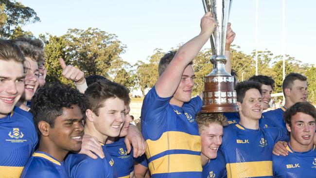 TGS celebrates its 2018 O'Callaghan Cup success.