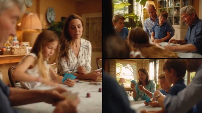 In the video Kate and her family are seen playing cards with her parents. Picture: X