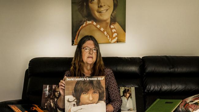 Jane Raeburn with her David Cassidy memorabilia. Picture: Julian Kingma