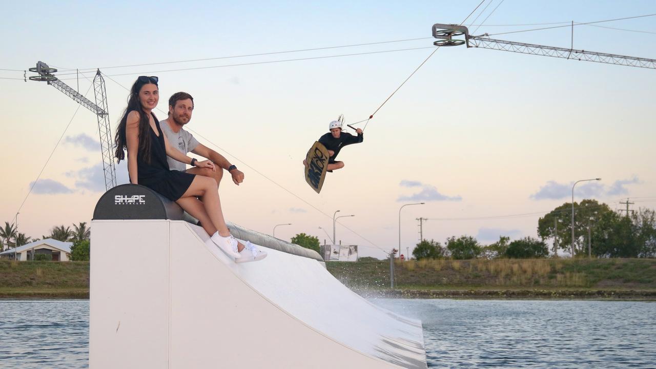 Wakehouse Australia and Mackay Adventure Lodge owners Amanda Probert (nee Pelagalli) and Dan Probert. Picture: Contributed.