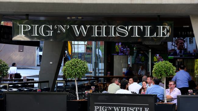 A Pig 'n' Whistle pub at King George Square, Brisbane. Mantle Group Hospitality runs this operation. Picture: David Clark