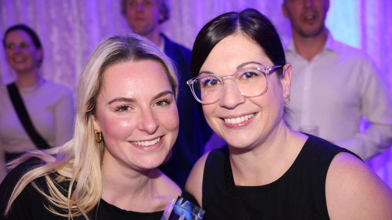 Zoe Dunworth and Jenna Belle Smith at the 2024 Gold Coast Marathon welcome function at Crowne Plaza Surfers Paradise for Gold Coast at Large. Picture, Portia Large.