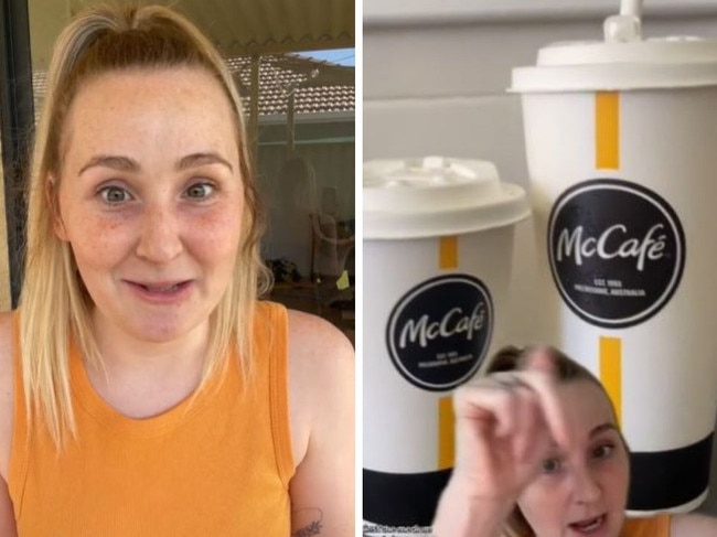 Macca’s customers left confused over woman’s coffee video