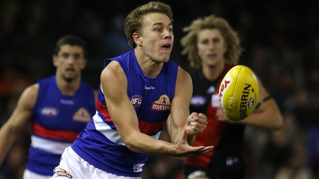 Round 7: Essendon v Western Bulldogs at Etihad Stadium, 3rd May, Melbourne Australia. Western Bulldogs' Jack Macrae Picture : George Salpigtidis