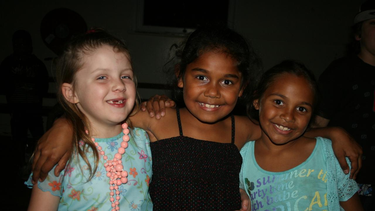 Jodie Lawrence, Elouise Stacey-Close Bond and Rayesha Close at the Blue Light Disco. Photo Deanna Millard / Warwick Daily News