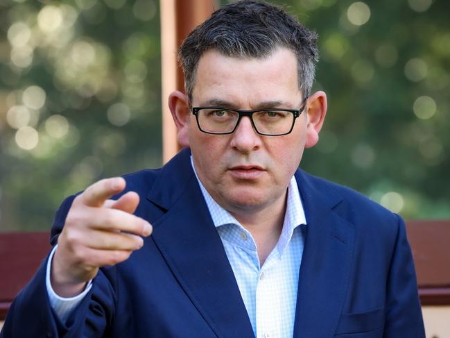 MELBOURNE, AUSTRALIA - NewsWire Photos AUGUST 9, 2022 : Victorian Premier Dan Andrews announces that the government is set to distribute three million free N95 and KN95 masks over the coming weeks to try and ease pressure on the stateÃs health system. . Picture NCA NewsWire / Ian Currie