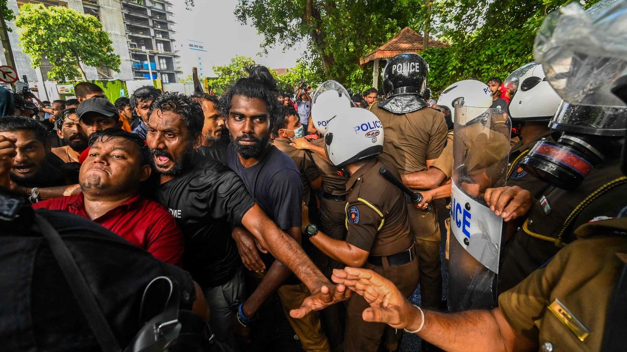University students and police clash during a demonstration demanding the resignation of Sri Lanka’s President, Gotabaya Rajapaksa, on May 19. Picture: Ishara S. KODIKARA / AFP