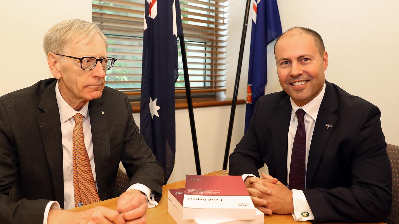 Commissioner Kenneth Hayne and Treasurer Josh Frydenberg’s frosty media shoot before the banking royal commission’s final report was released.