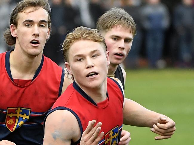 Levi Ashcroft playing for Brighton Grammar. Picture: Andrew Batsch