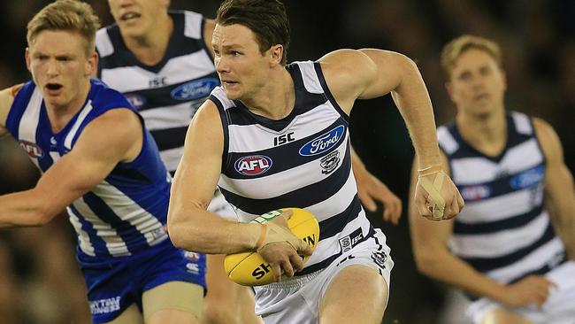 Patrick Dangerfield played an unbelievable game against North Melbourne. Picture: Wayne Ludbey