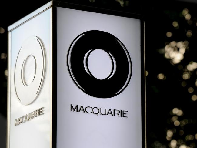 Macquarie Group signage is seen in Sydney, Friday, Sept. 11, 2015. (AAP Image/Joel Carrett) NO ARCHIVING