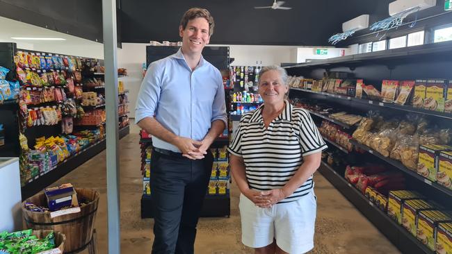 Member for Bundaberg Tom Smith and Angels' Sue Tasker.