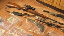 Some of the firearms seized in the raid on the Beenleigh property. Pictures: QPS