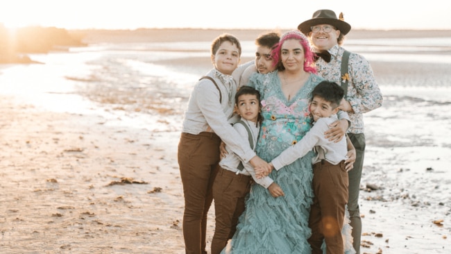 Bobbi Lockyer with her husband and four boys. Image: Supplied. 