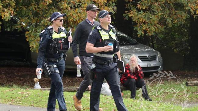 Police at the scene on Wednesday. Picture: Stacey Clarke