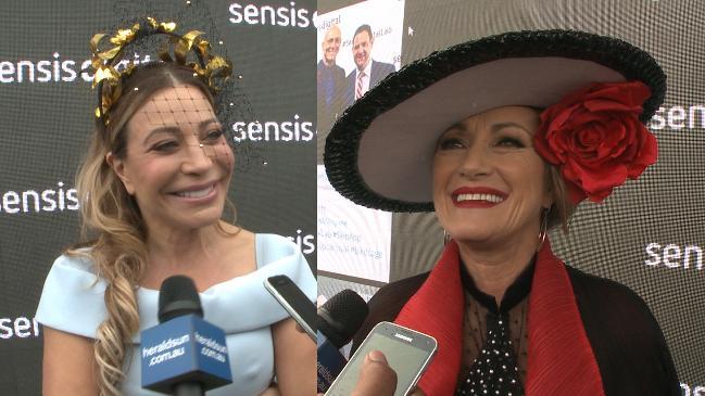 Taylor Dayne and Jane Seymour at the Melbourne Cup