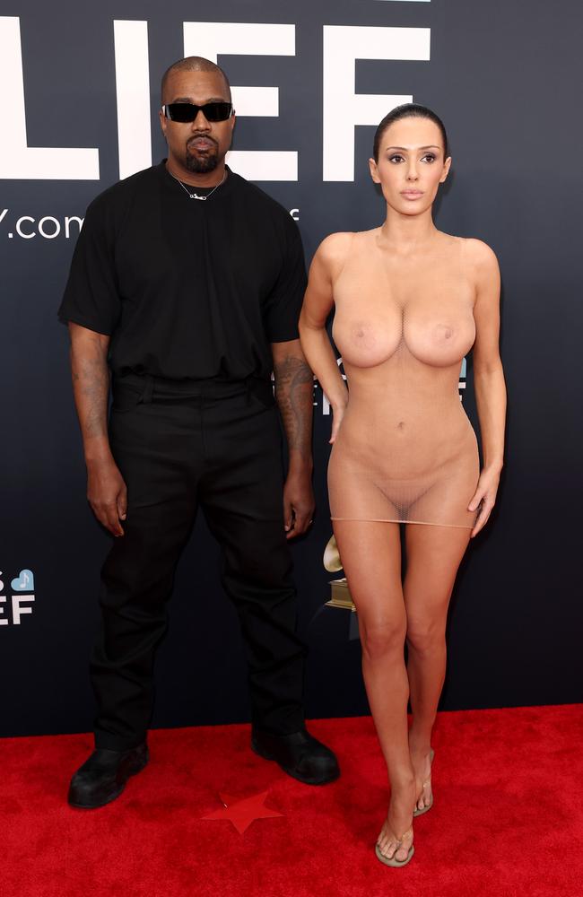 West went on an antisemitic spree, just days after his Grammys stunt with wife Bianca Censori. Picture: Matt Winkelmeyer/Getty Images