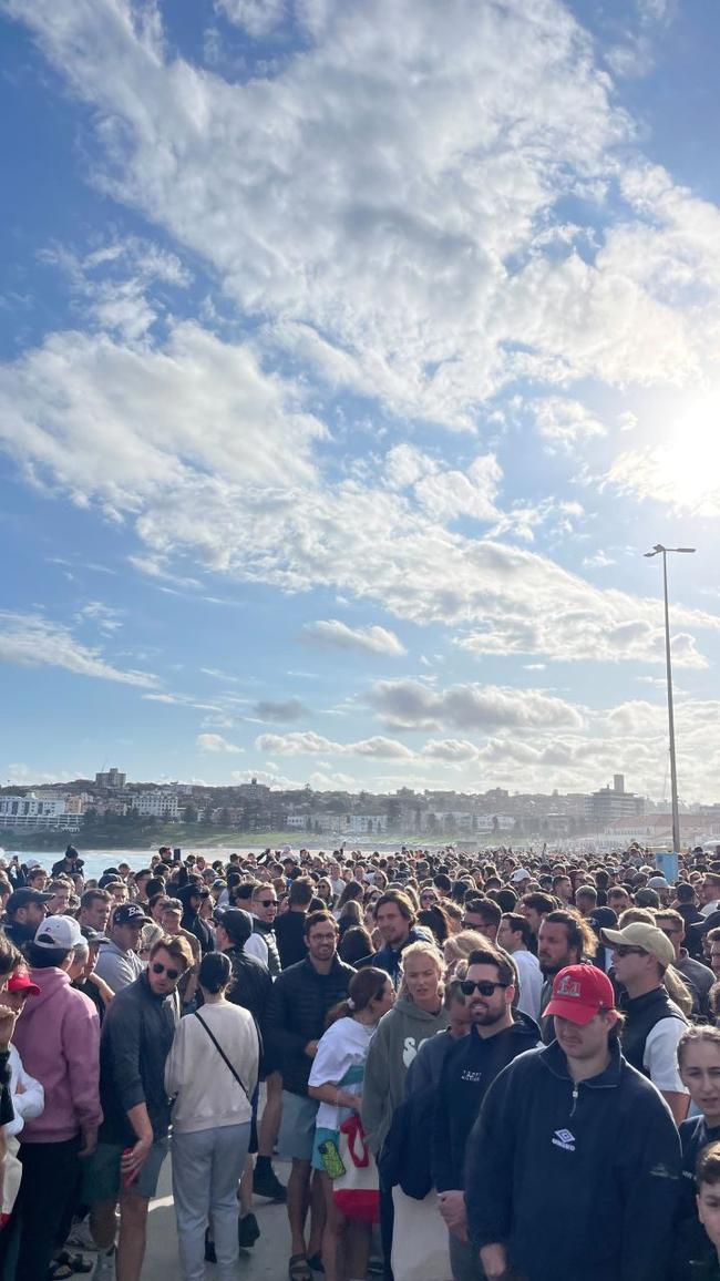 The crowd at Bondi Beach.