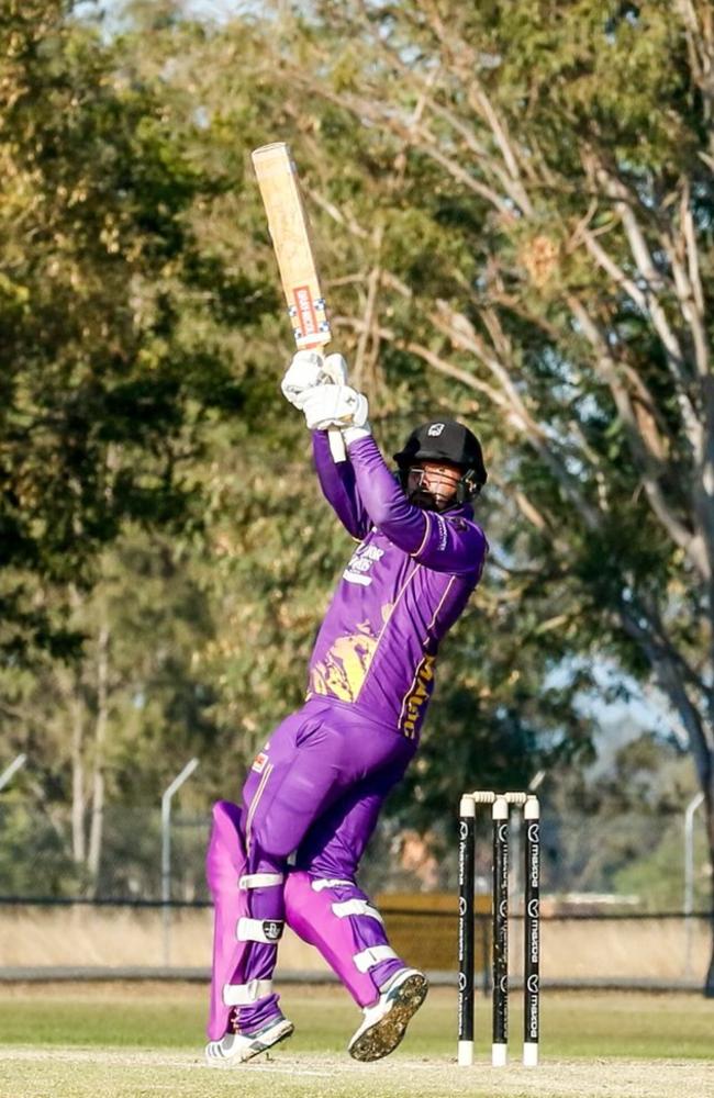 Big-hitting action from the opening round of the Brisbane Premier League T20 competition at the Ivor Marsden Sporting Complex. Picture: Tam Wrigley