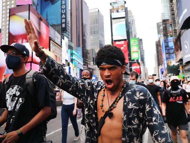 Black Lives Matter protesters march through Manhattan. More Australians are fearful about discussing issues like BLM due to “cancel culture”. Picture: Spencer Platt/ Getty Images.