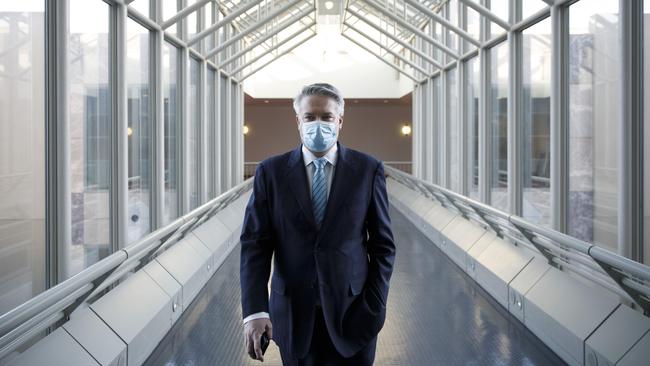 Finance Minister Mathias Cormann at Parliament House in Canberra on Monday. Picture by Sean Davey.