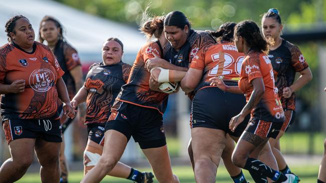 Taylah Garling at the 2024 Deadly Cup Carnival between the Indigenous All Stars and Territory All Stars. Picture: Pema Tamang Pakhrin